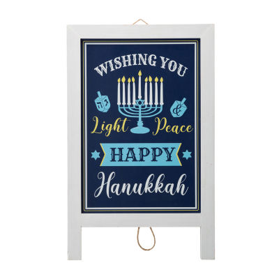 Glitzhome 2ft.H Wooden Hanukkah Porch Sign