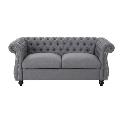 Somerville RollArm Upholstered Loveseat, Color Dark Grey JCPenney