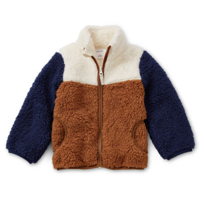 Okie Dokie Sherpa Toddler & Little Boys Knit Lightweight Jacket, Color Polar Brown Navy JCPenney