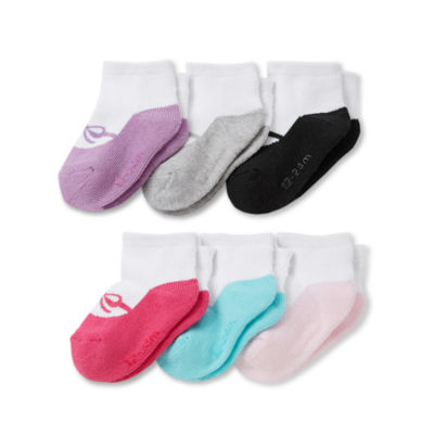 Piper & Jax Baby Girls 6 Pair Crew Socks