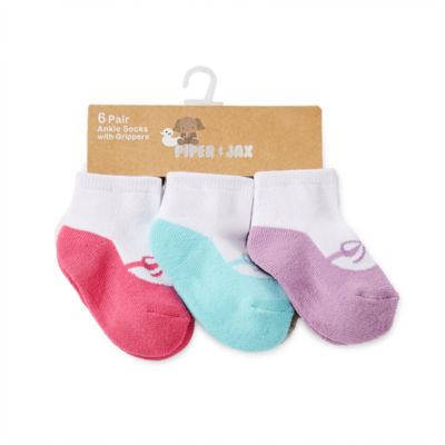 Piper & Jax Baby Girls 6 Pair Crew Socks