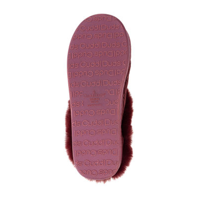 Cuddl Duds Corduroy Puff Womens Memory Foam Clog Slippers