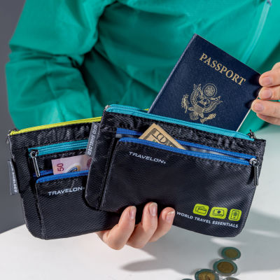 Travelon World Travel Essentials Set of 2 Currency and Passport Organizers