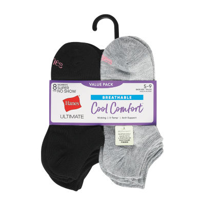 Hanes Cool Comfort Breathable 8 Pair Multi-Pack Liner Socks - Womens