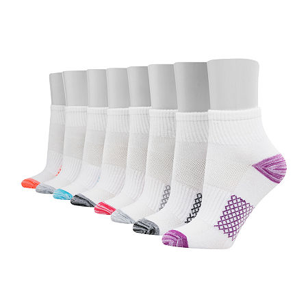 Hanes Cool Comfort Breathable 8 Pair Quarter Ankle Socks Womens, 9-11, White -  12229850075