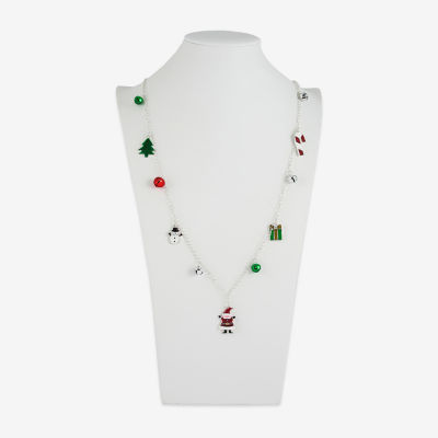 Mixit Christmas Charm Glass 36 Inch Cable Strand Necklace