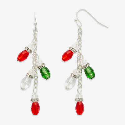 Mixit Christmas Lights Womens Glass Drop Earrings