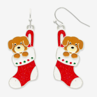 Mixit Puppy Stocking 16.3mm Stud Earrings