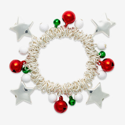 Mixit Silver Tone Holiday Star Charm Bracelet