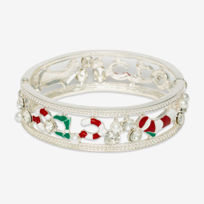 Mixit Silver Tone Holiday Solid Bangle Bracelet