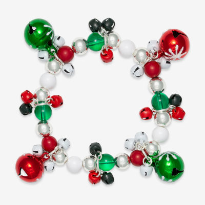 Mixit Holiday Ornament Beaded Stretch Charm Bracelet