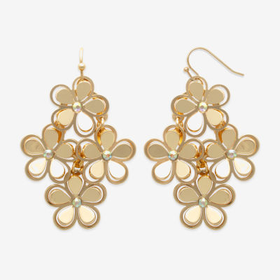 Bold Elements Glass Flower Drop Earrings