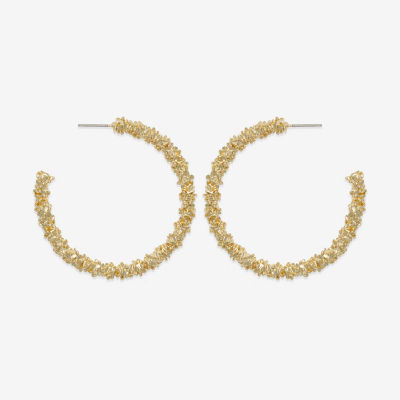 Bold Elements Textured Open Hoop Earrings