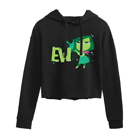 Novelty T-shirts Womens Long Sleeve Inside Out Hoodie In Black