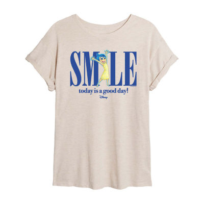 Juniors Inside Out 2 Joy Smile Tee Womens Crew Neck Short Sleeve Graphic T-Shirt