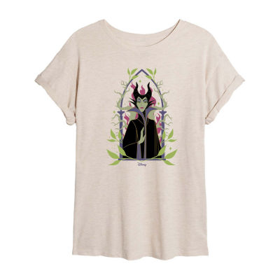 Juniors Sleeping Beauty Malificent Tee Womens Crew Neck Short Sleeve Maleficent Graphic T-Shirt