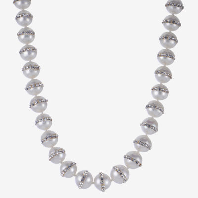 Cultured Freshwater Pearl & Crystal  Accent Necklace