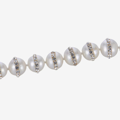 Cultured Freshwater Pearl & Crystal  Accent Necklace