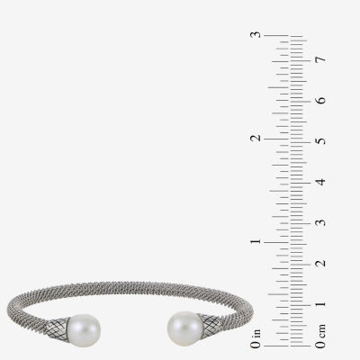 9-9.5Mm Cultured Freshwater Pearl Sterling Silver Cuff Bracelet