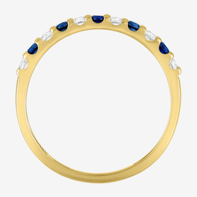 Womens Lab Created Gemstone 10K Gold Band