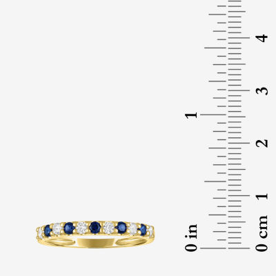 Womens Lab Created Gemstone 10K Gold Band