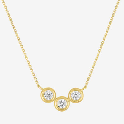 Diamond Addiction (G-H / I1-I2) Womens 1/3 CT. T.W. Lab Grown White Diamond 10K Gold Round Pendant Necklace