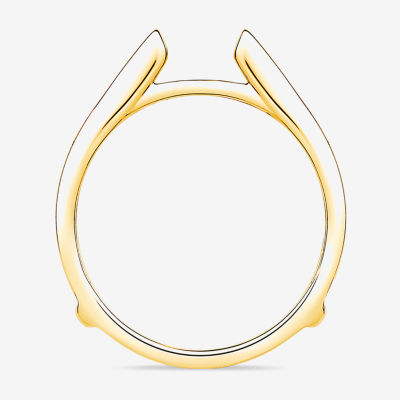 Womens 1/4 CT. T.W. Natural White Diamond 10K Gold Wedding Ring Guard