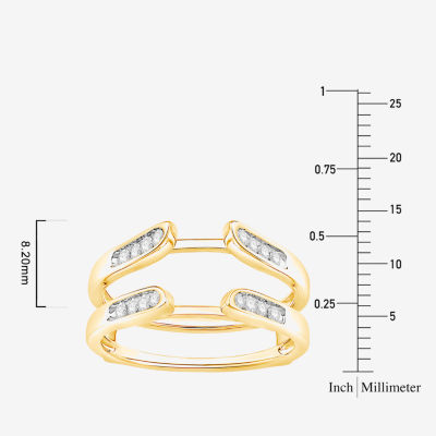 Womens 1/4 CT. T.W. Natural White Diamond 10K Gold Wedding Ring Guard