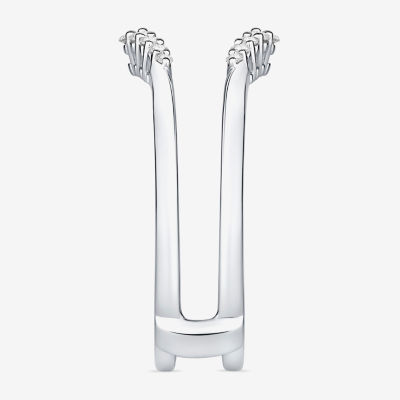 Womens 1/5 CT. Natural White Diamond 10K White Gold Wedding Ring Guard