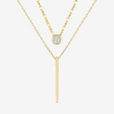 Yes, Please! (G-H / I1-I2) Womens 2-pc. Diamond Accent Lab Grown White Diamond 14K Gold Over Silver Round Necklace Set