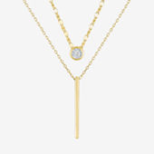 Womens 14K Gold Clover 18 Inch Pendant Necklace