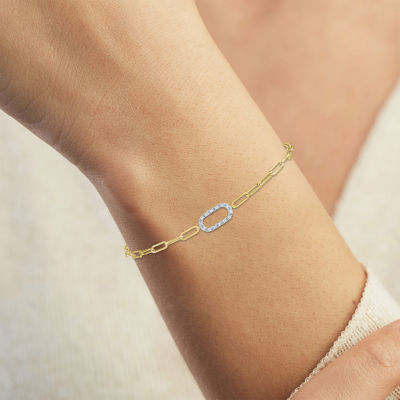 (G-H / I1-I2) Yes, Please! 14K Gold Over Silver 8 Inch Paperclip Chain Bracelet