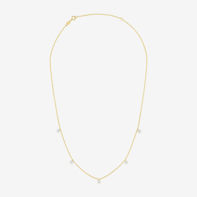 Diamond Addiction (G-H / I1-I2) Womens 1/10 CT. T.W. Lab Grown White Diamond 14K Gold Over Silver Round Strand Necklace