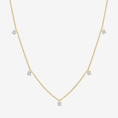 Diamond Addiction (G-H / I1-I2) Womens 1/10 CT. T.W. Lab Grown White Diamond 14K Gold Over Silver Round Strand Necklace