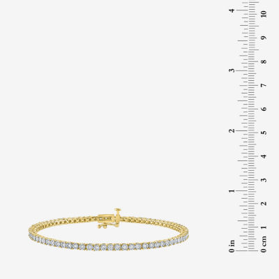 (G-H / I1-I2) 1/2 CT. T.W. Lab Grown White Diamond 14K Gold Over Silver Sterling Silver 7.25 Inch Tennis Bracelet