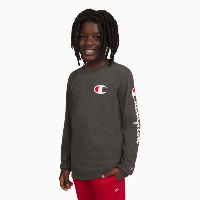 Champion Big Kid Boys Crew Neck Long Sleeve Active T-Shirt