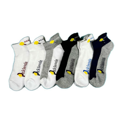 PickleSole Pickleball Heel Tab 6 Pair Low Cut Socks Mens