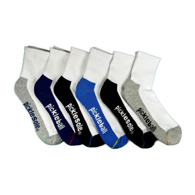 PickleSole Pickleball 6 Pair Quarter Ankle Socks Mens