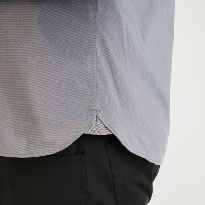 Van Heusen Stain Shield Mens Long Sleeve Slim Fit Stretch Fabric Button-Down Shirt