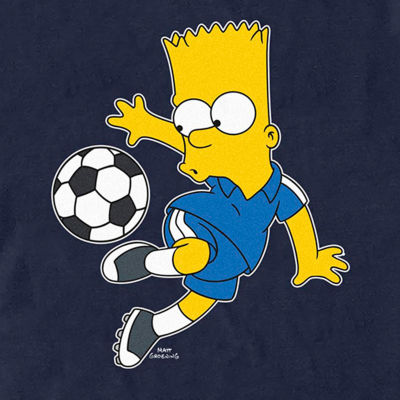 Mens Short Sleeve The Simpsons Soccer Graphic T-Shirt