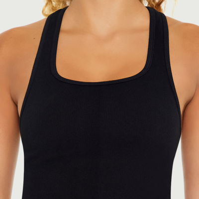 Forever 21 Ss Ribbed Womens Juniors Square Neck Sleeveless Seamless Active Tank Top