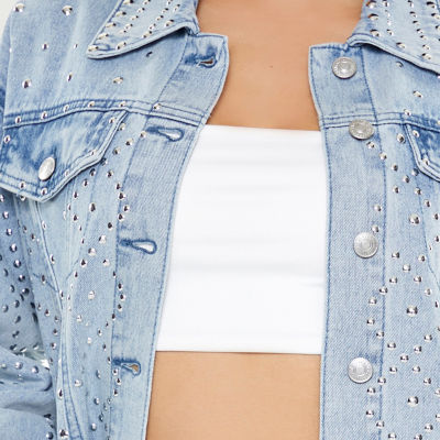 Forever 21 Embellished Denim Lightweight Juniors Jacket