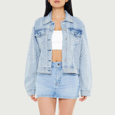 Forever 21 Embellished Denim Jacket Lightweight Juniors