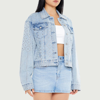 Forever 21 Embellished Denim Lightweight Juniors Jacket