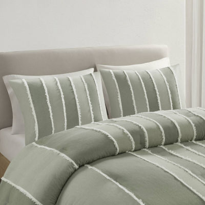 INK+IVY Shay Striped Cotton 3-pc. Midweight Comforter Set