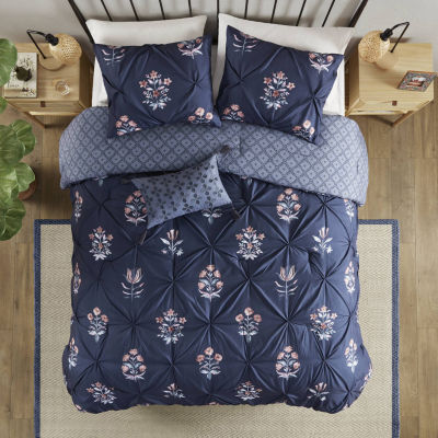 Madison Park Peony Pintuck 4-pc. Midweight Comforter Set