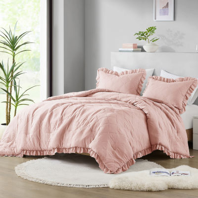 510 Design Phoebe Diamond Quilted Ruffle Edge Midweight Comforter Set