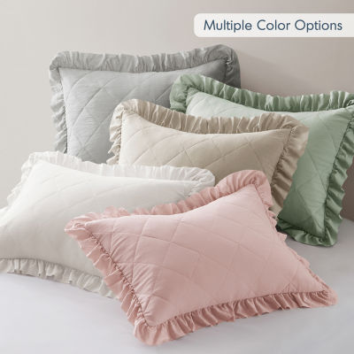 510 Design Phoebe Diamond Quilted Ruffle Edge Midweight Comforter Set