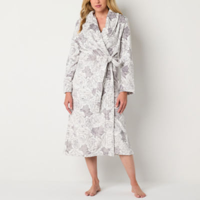 Liz Claiborne Womens Fleece Long Sleeve Length Robe