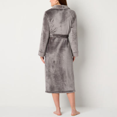Liz Claiborne Womens Fleece Long Sleeve Long Length Robe